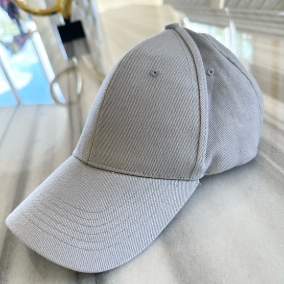 Light Grey Woven Baseball Cap - Picture 8 of 9